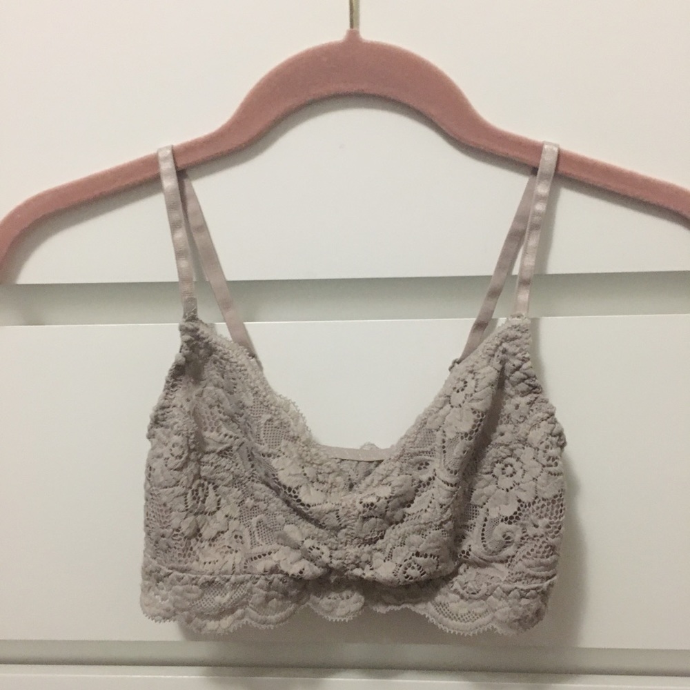 New Tan Cinched Lace Bralette